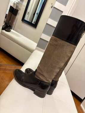 BCBG Two-Tone Brown and Black Knee Boots